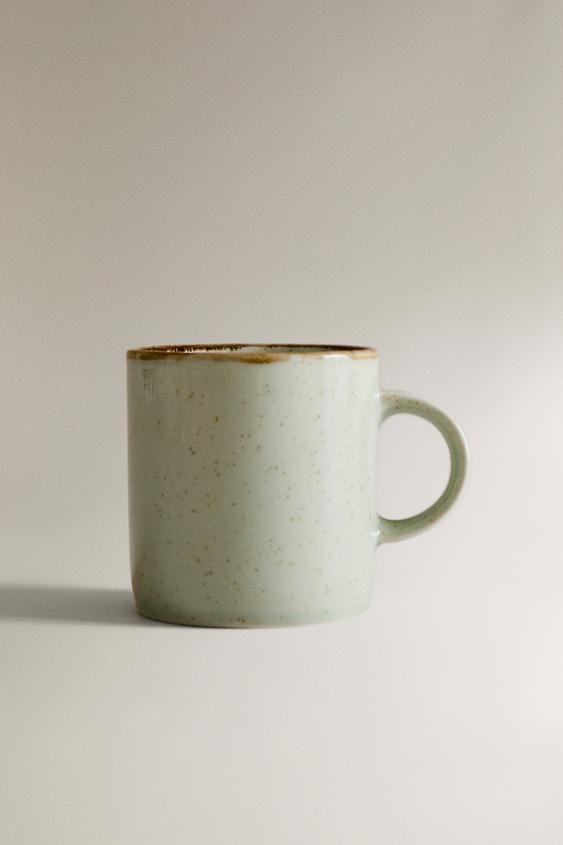 PORCELAIN MUG WITH ANTIQUE FINISH RIM - Sea green by Zara - Image 0