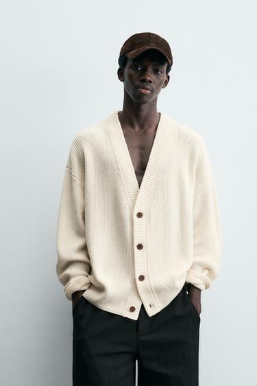 CÁRDIGAN RELAXED FIT ESTRUCTURA - Crudo de Zara