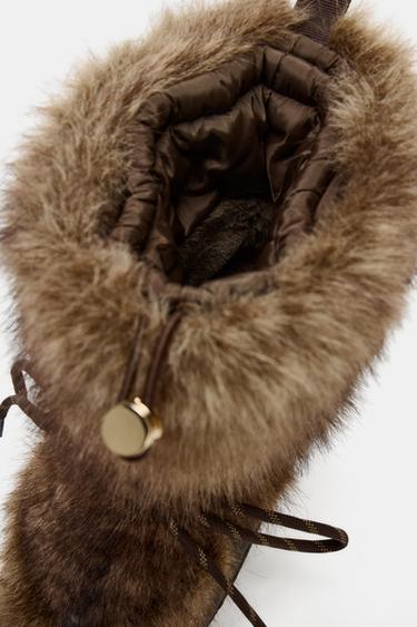 BOTTINES EFFET FOURRURE COMBINÉES COLLECTION SKI - Marron de Zara - Image 10