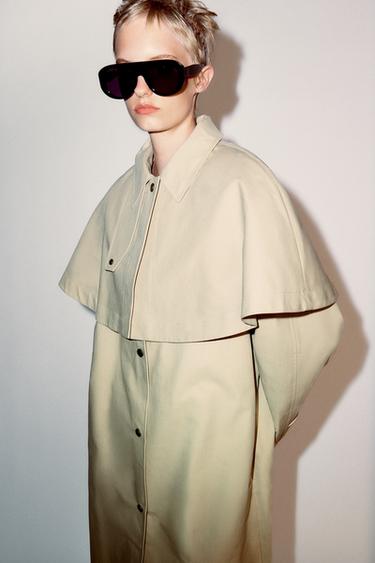 ZW COLLECTION CAPE TRENCH COAT - Beige by Zara