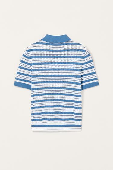 STRIPED KNIT SWEATER LIMITED EDITION - Blue/White by Zara - Image 5