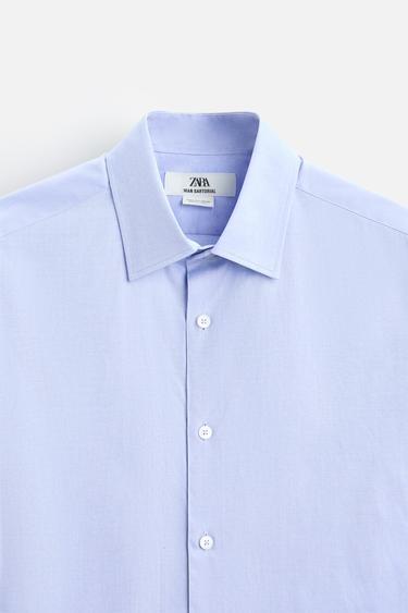 CHEMISE À TEXTURE - Bleu ciel de Zara - Image 7