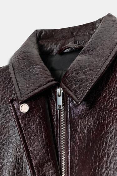 BOMBER MATIÈRE SYNTHÉTIQUE ZW COLLECTION - Bordeaux de Zara - Image 6