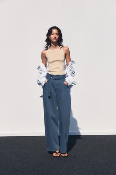 STRAPPY KNIT TOP - Beige by Zara - Image 0