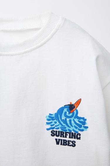 SURF PRINT T-SHIRT - White by Zara - Image 2