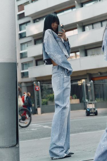 JEAN TRF DROIT STRASS TAILLE HAUTE - Bleu de Zara - Image 2