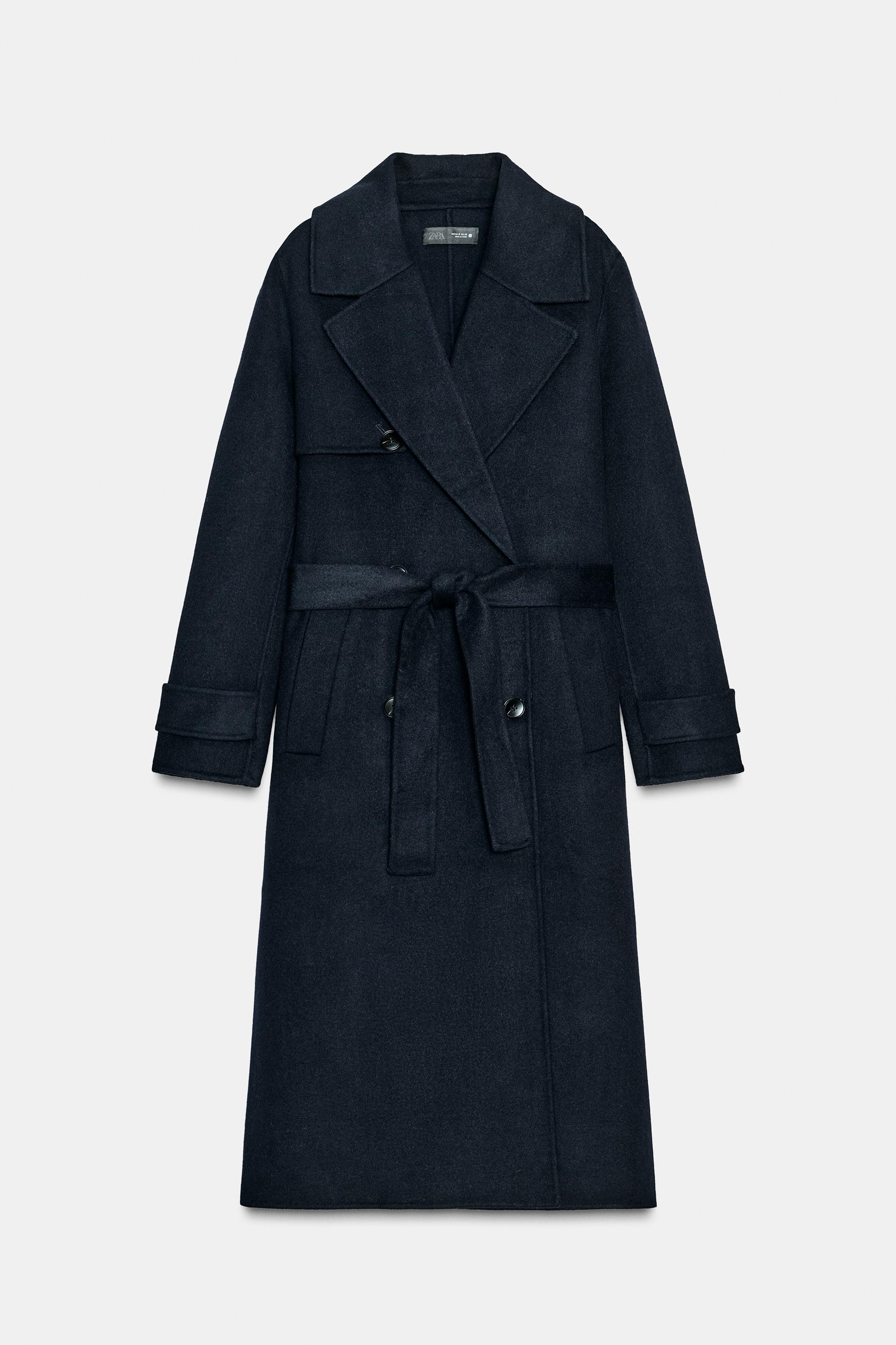 ZARA ウールコート　ブルー ウール混フラノコート - ライトブルー | ZARA Japan / 日本