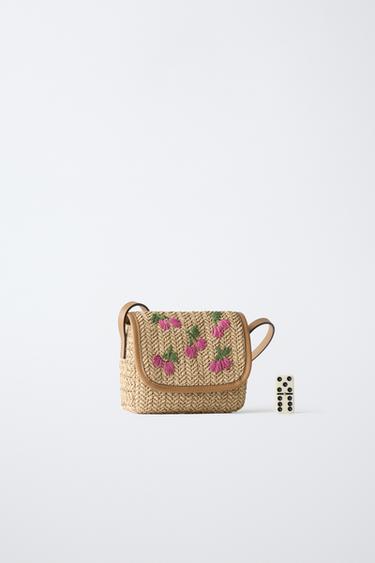 SAC BANDOULIÈRE RAFIA CERISES - Rose de Zara - Image 5