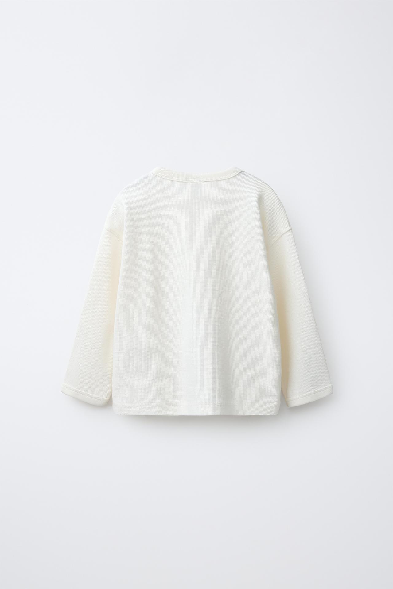 SOLID WAFFLE T-SHIRT — Ecru