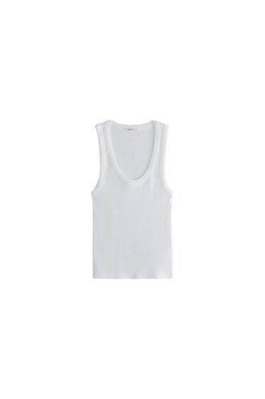 Zara COTTON TOP - 白色