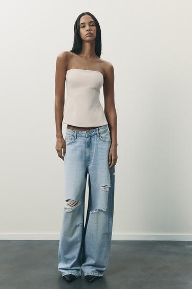 TOP BANDEAU INTERLOCK - Piedra de Zara - Imagen 0