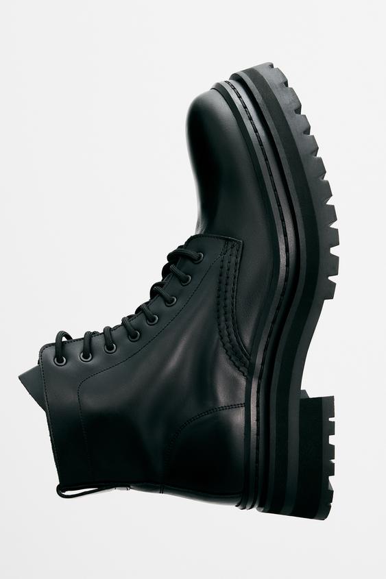 Botines Zara Cordón Mujer Zara Botin Cordones Botines Zapatos