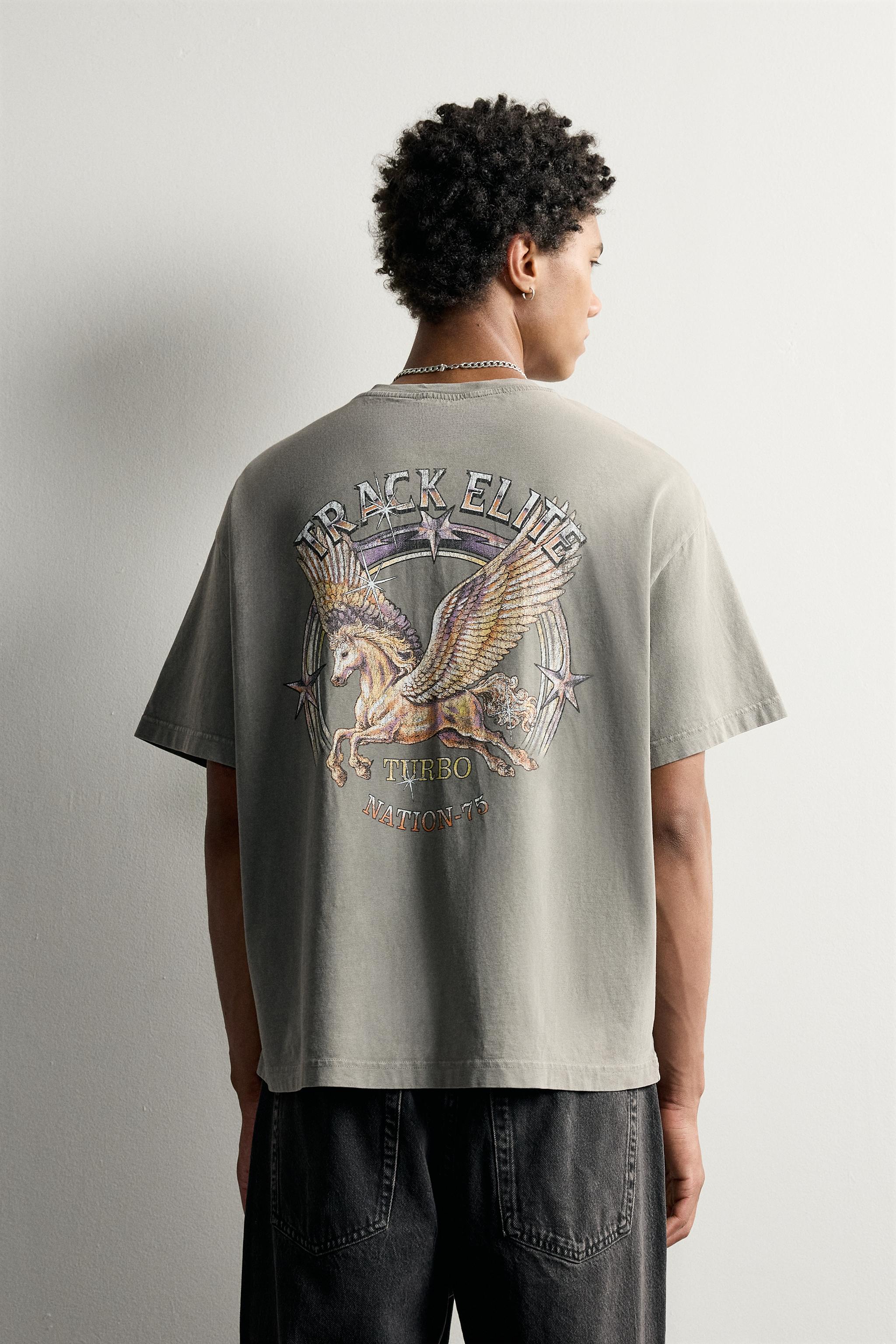 Zara RELAXED FIT KONTRAST GRAFİK BASKILI T-SHIRT görsel 3