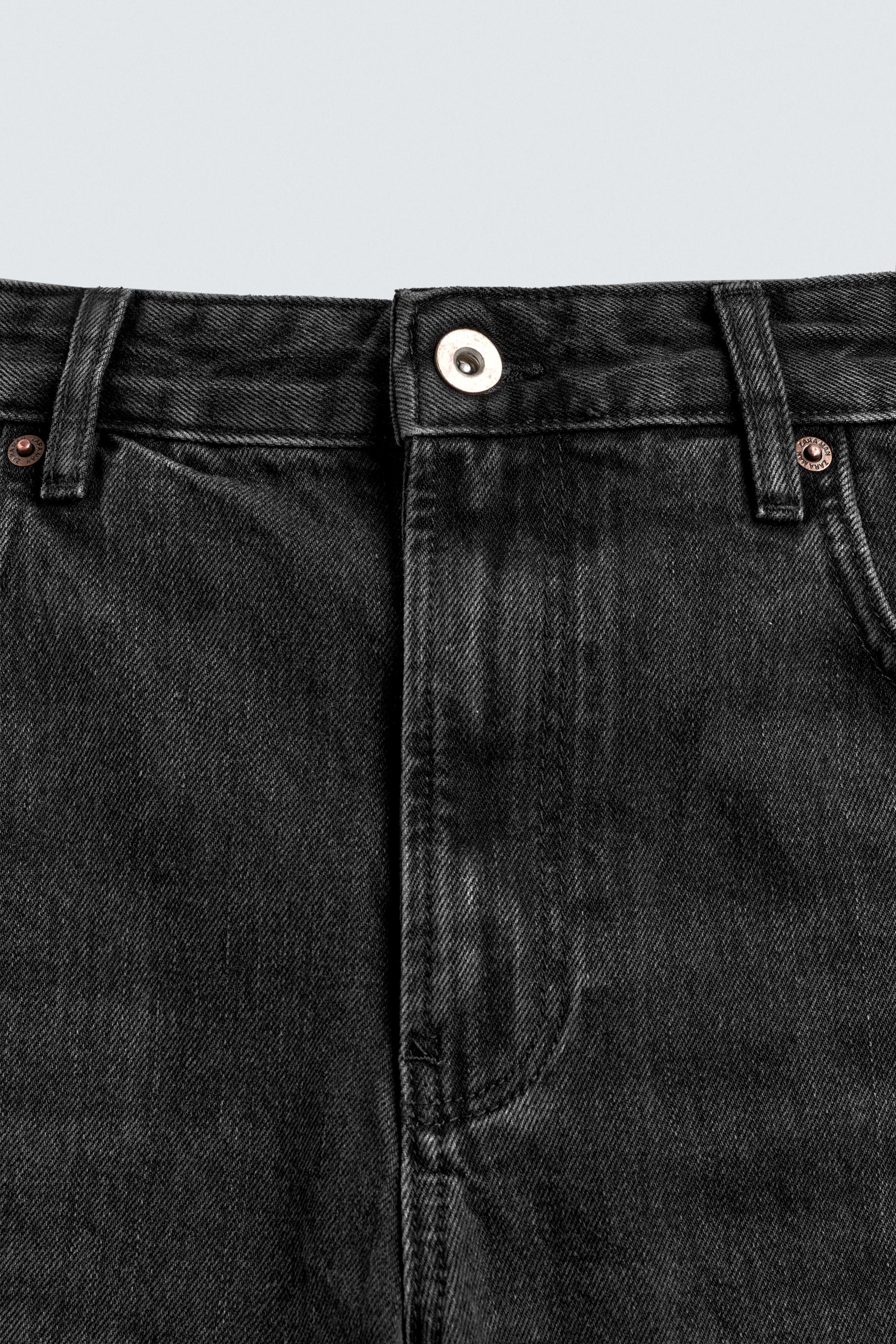 ダメージ加工フレアフィットデニムパンツ - ブラック | ZARA Japan / 日本