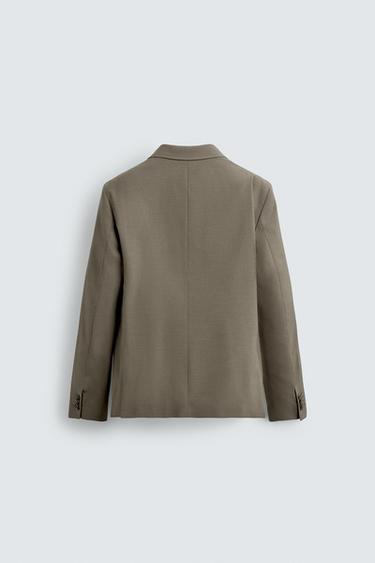 BLAZER COSTUME STRUCTURÉ - Marron / Taupe de Zara - Image 7