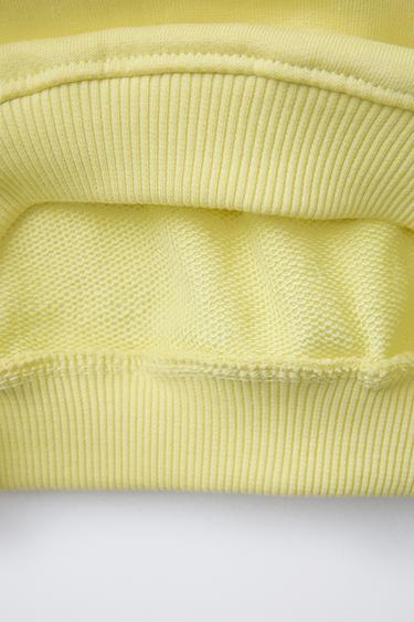 SWEATSHIRT WITH RAISED SLOGAN - Light yellow by Zara - Image 3