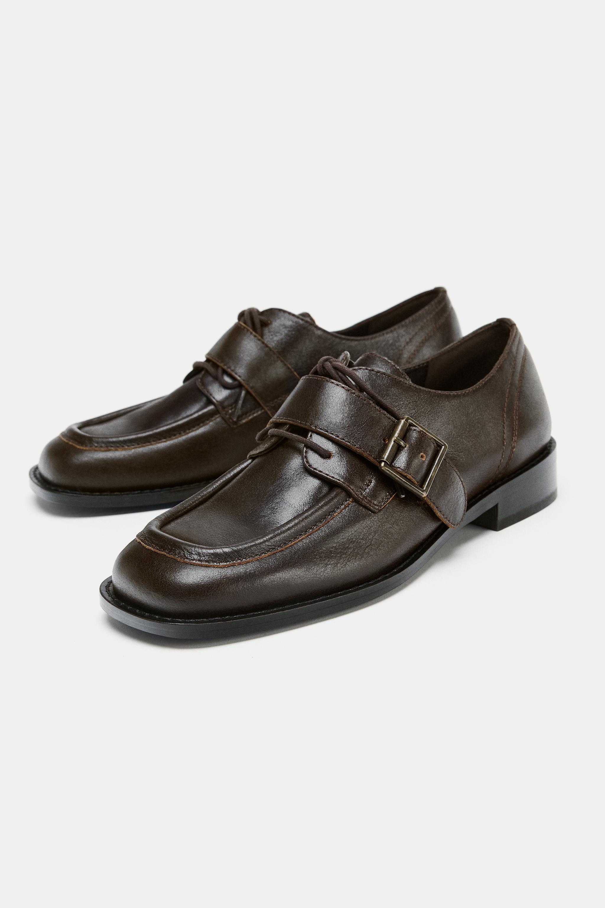 LEATHER BUCKLE LOAFERS
