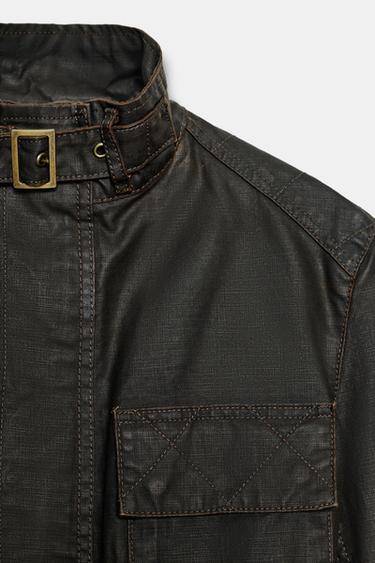ZW COLLECTION WAXED EFFECT JACKET - Brown by Zara - Image 8