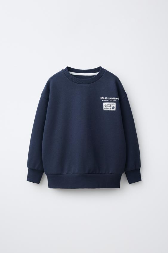 VARSITY LABEL SWEATSHIRT - Dark navy by Zara - Image 0