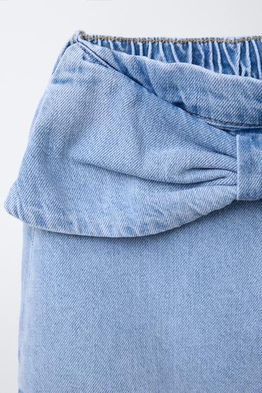 DENIM SKIRT WITH BOW - Mid-blue by Zara - Image 2