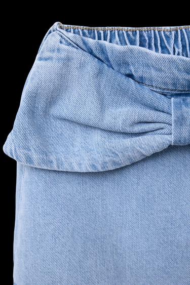 DENIM SKIRT WITH BOW - Mid-blue by Zara
