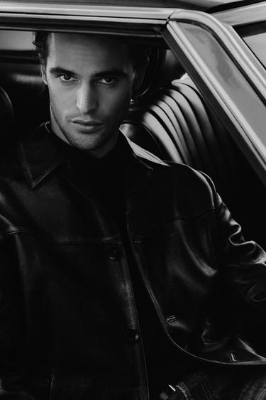 LIMITED EDITION VINTAGE EFFECT LEATHER JACKET - Black by Zara