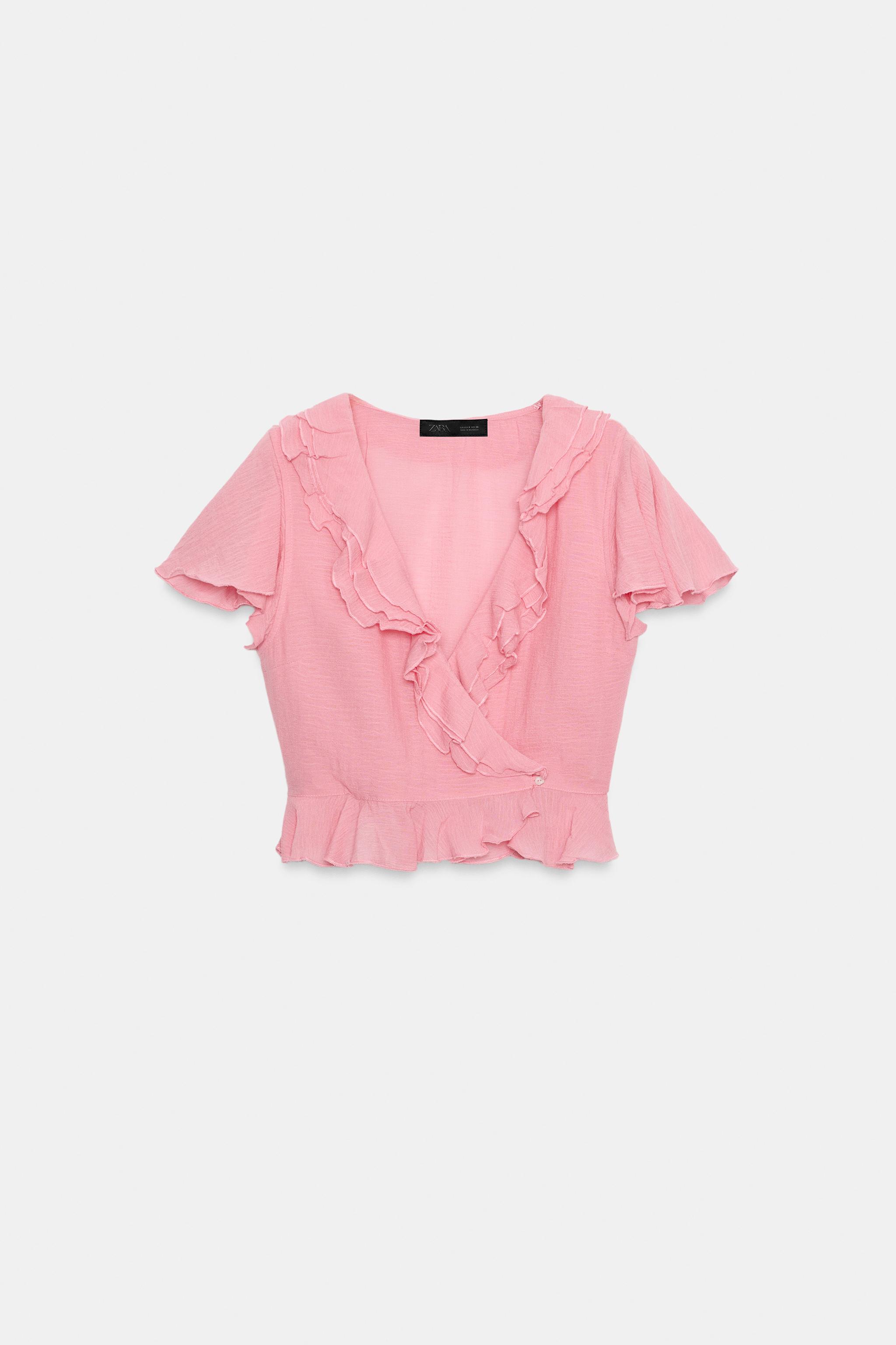 RUFFLED WRAP TOP