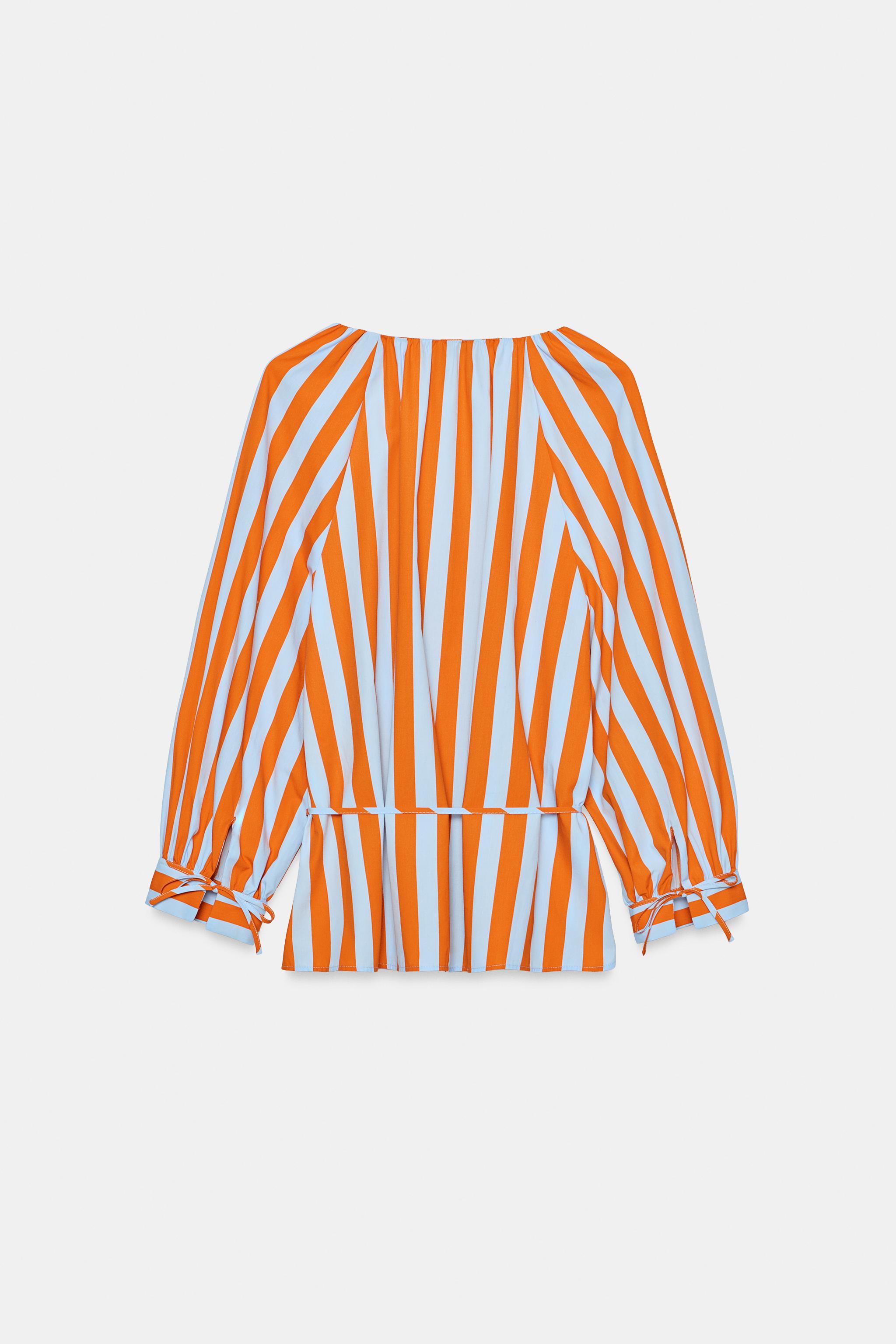 STRIPED SHIRT WITH SLIM BELT