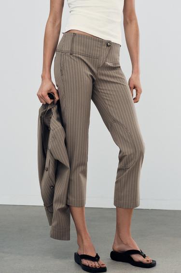 PANTALÓN CAPRI RAYA DIPLOMÁTICA - Tostado claro de Zara