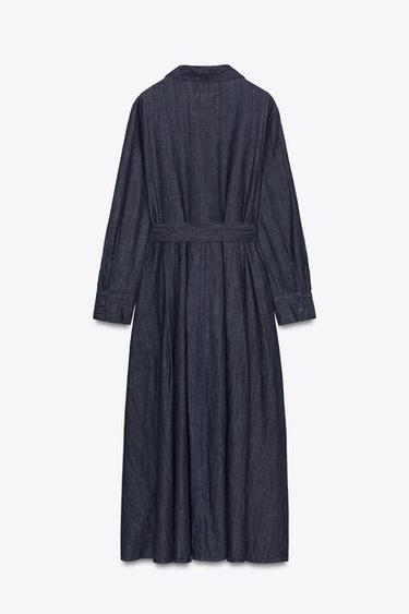 ZW COLLECTION DENIM BELTED DRESS - Blue by Zara - Image 5