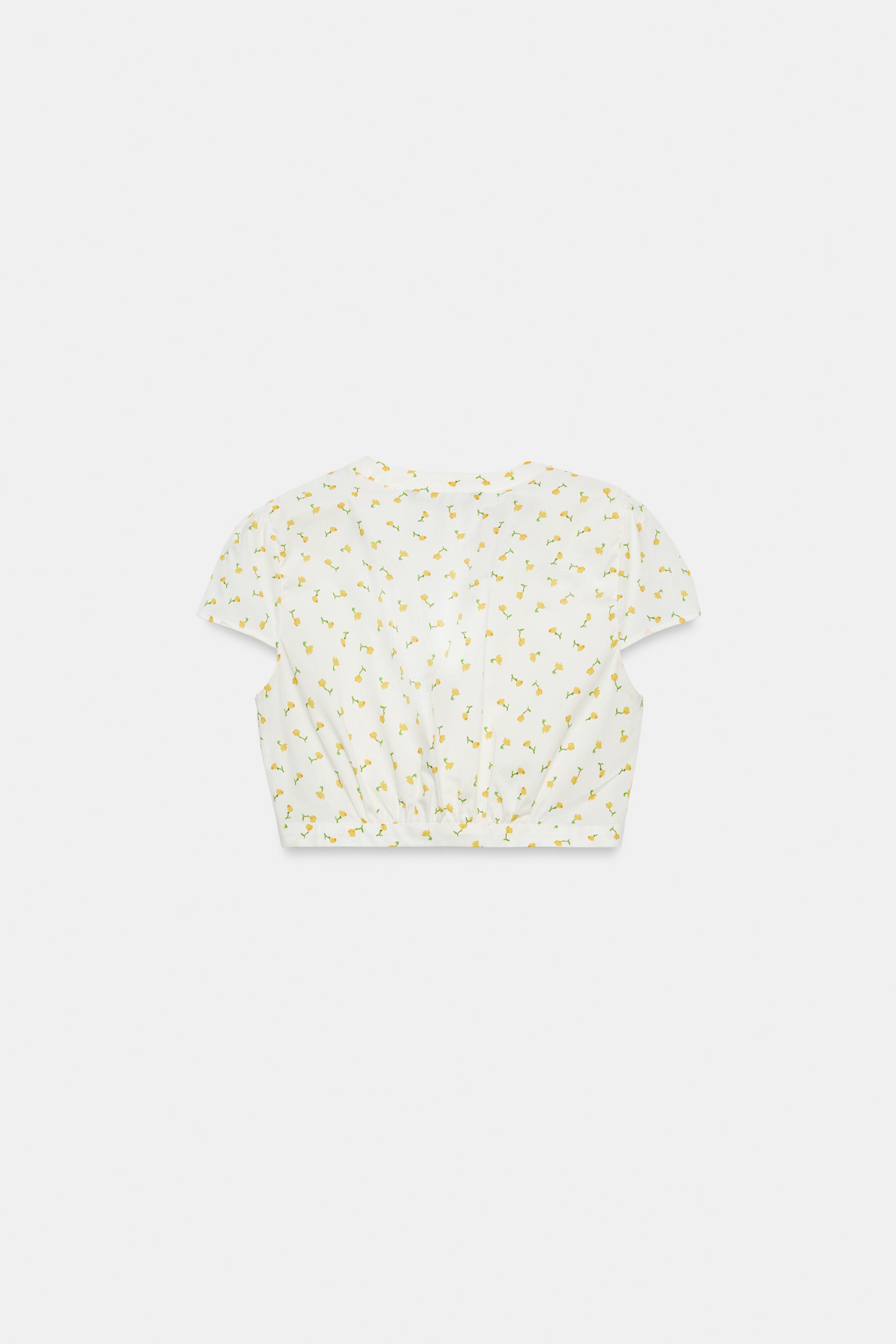 FLORAL POPLIN CROP TOP