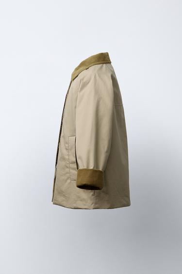 TRENCH COL VELOURS CÔTELÉ - Beige de Zara - Image 2