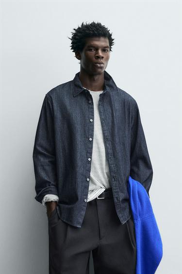 Zara TEKSAS KOŠULJA REGULAR FIT – Plava
