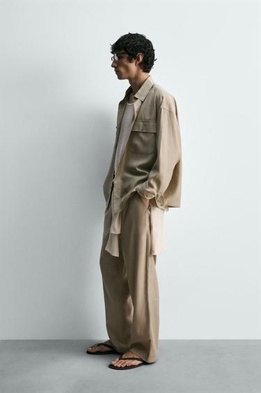 CHEMISE FLUIDE À POCHES - Vert olive de Zara - Image 3