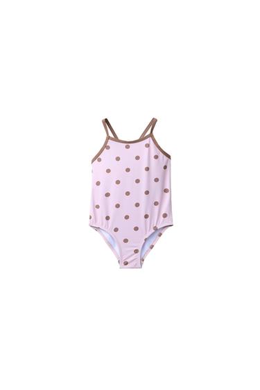 2-6 AÑOS/ BAÑADOR TOPOS VIVOS CONTRASTE - Rosa empolvado de Zara