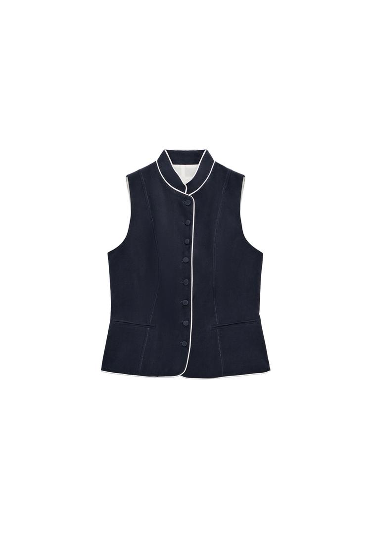 CONTRAST TRIM WAISTCOAT