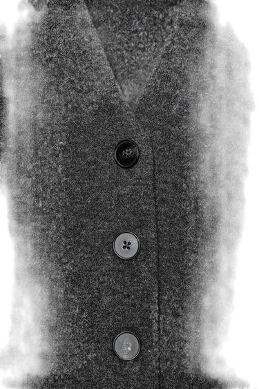 Zara V-NECK KNIT CARDIGAN - Anthracite grey