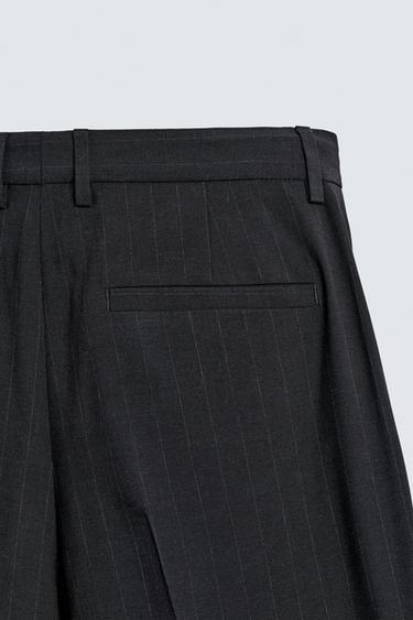 PANTALON DE COSTUME À RAYURES TENNIS - Bleu marine foncé de Zara - Image 8