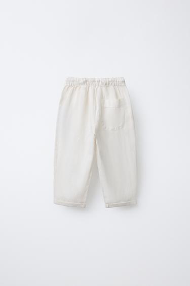 بنطلون منسدل مع الكتان - خَام الخاص بـ Zara