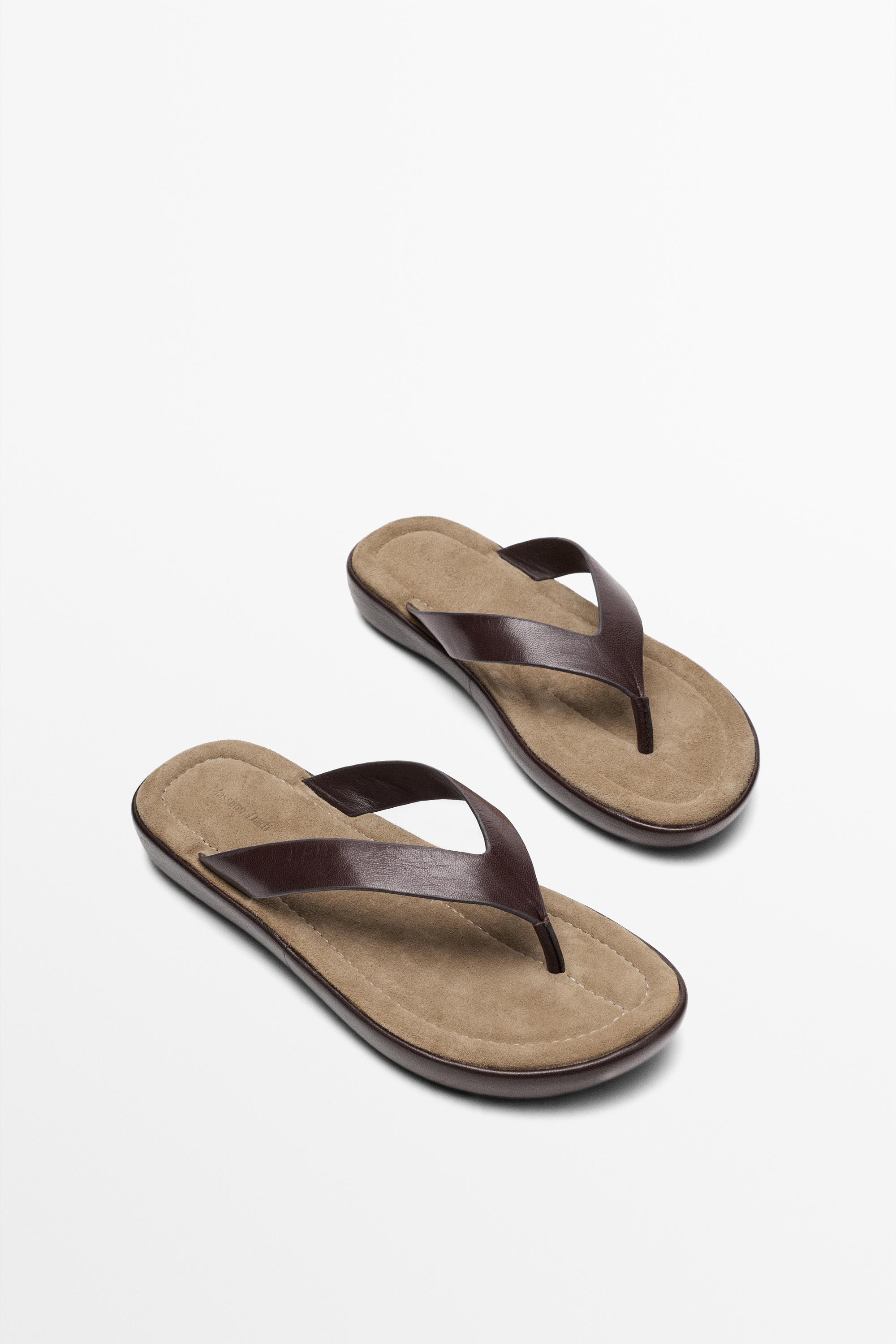 Leather platform sandals