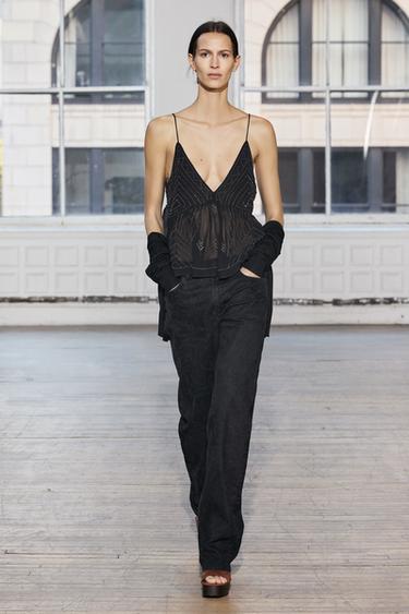 ТОП С БИСЕРОМ — ZW COLLECTION — ЧЕРНЫЙ от Zara — изображение 0