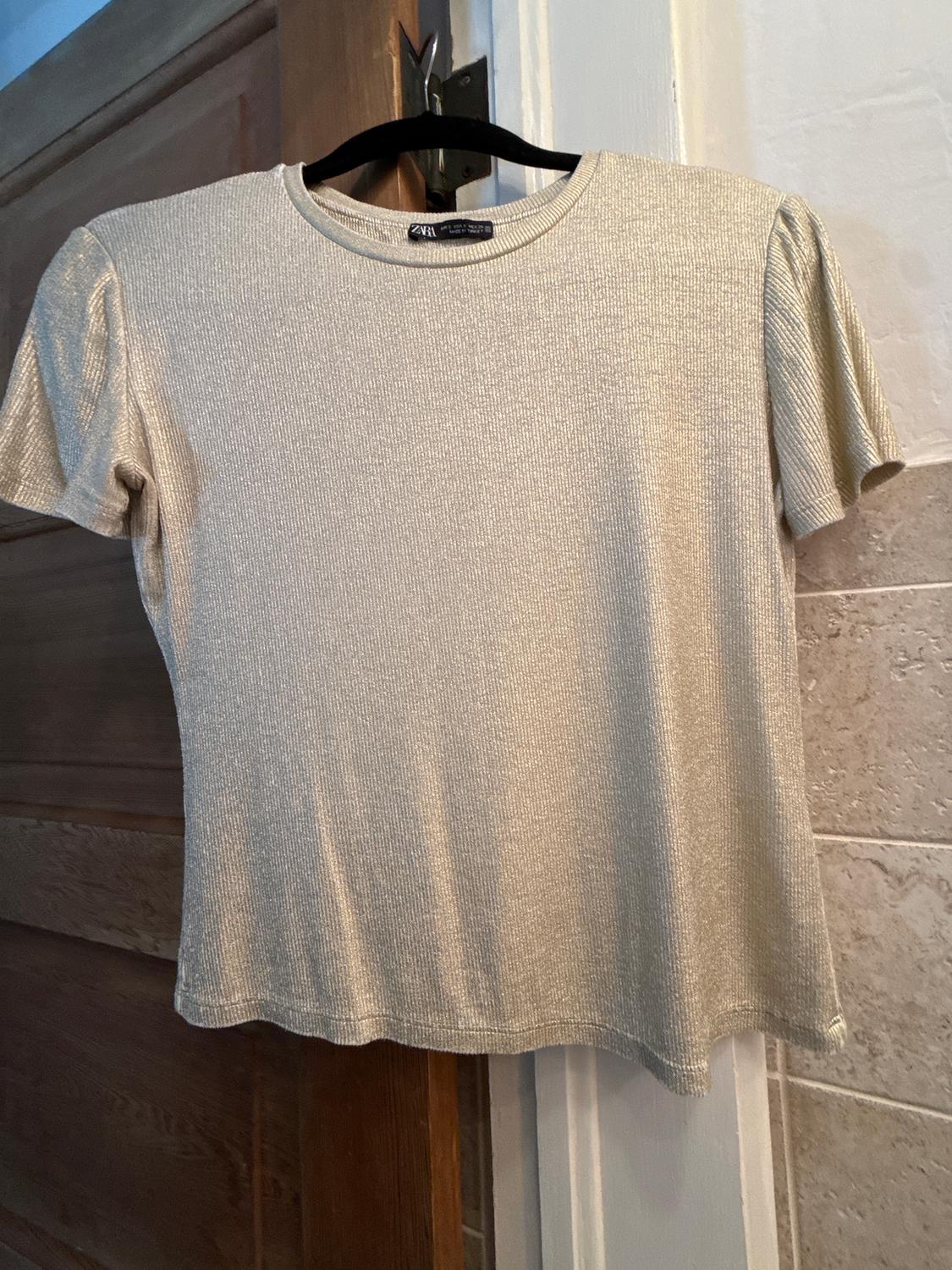 GOLD METALLIC CREWNECK TOP - Image 2