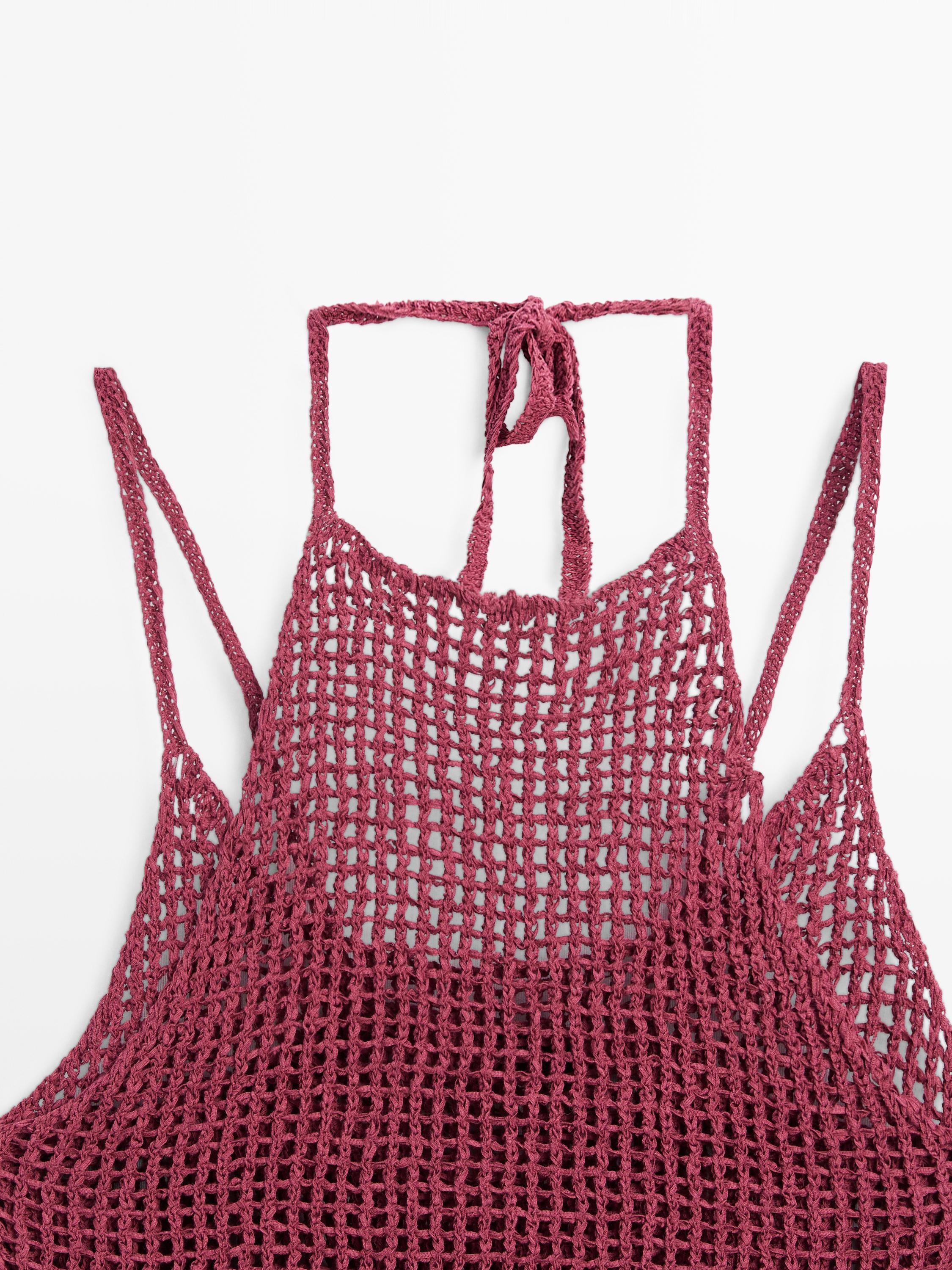 Top double en maille crochet