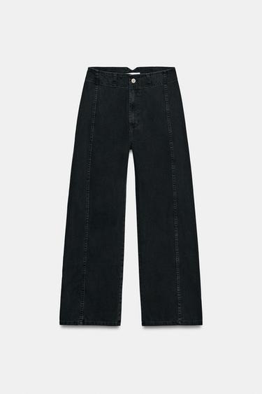 JEANS TRF COSTURAS TIRO ALTO - Negro de Zara - Imagen 0