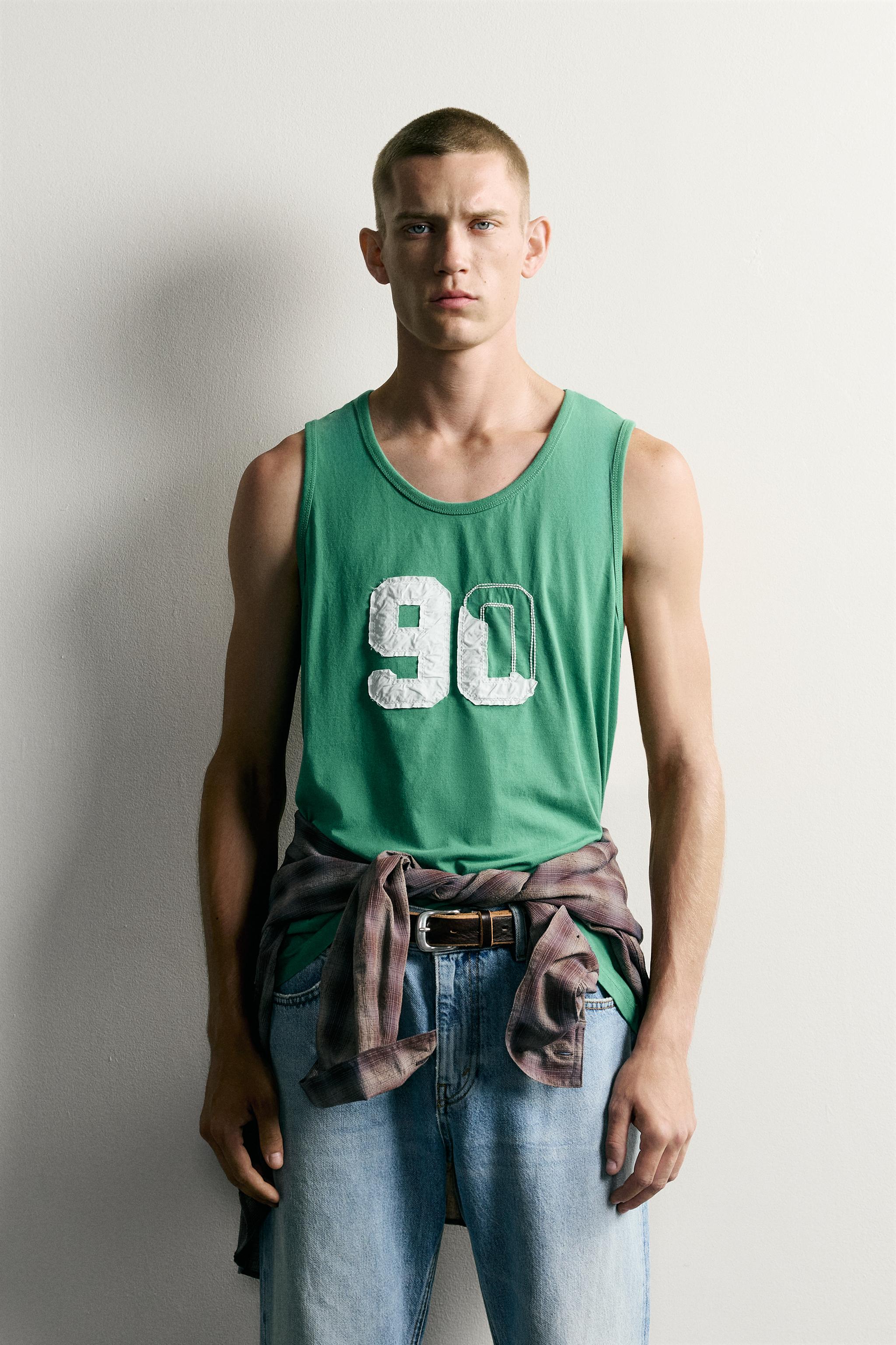 NUMBER PATCH TANK TOP — Green