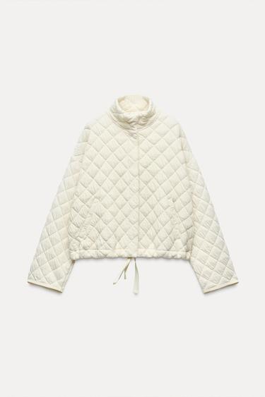 Zara QUILTED JACKET - Oyster-white