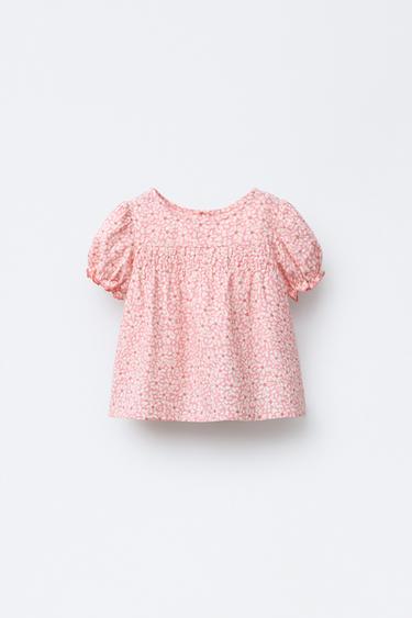 Zara FLORAL SHIRT - Pink