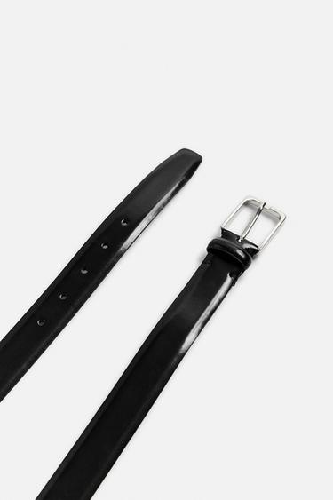 CEINTURE EN CUIR SURPIQUÉE - Noir de Zara - Image 3