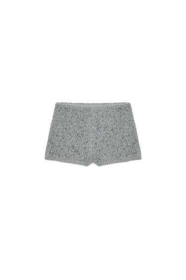 SHORT MINI PELO BORDADO - Cinzento da Zara