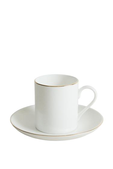 GOLD BONE CHINA COFFEE CUP AND SAUCER - Gold by Zara